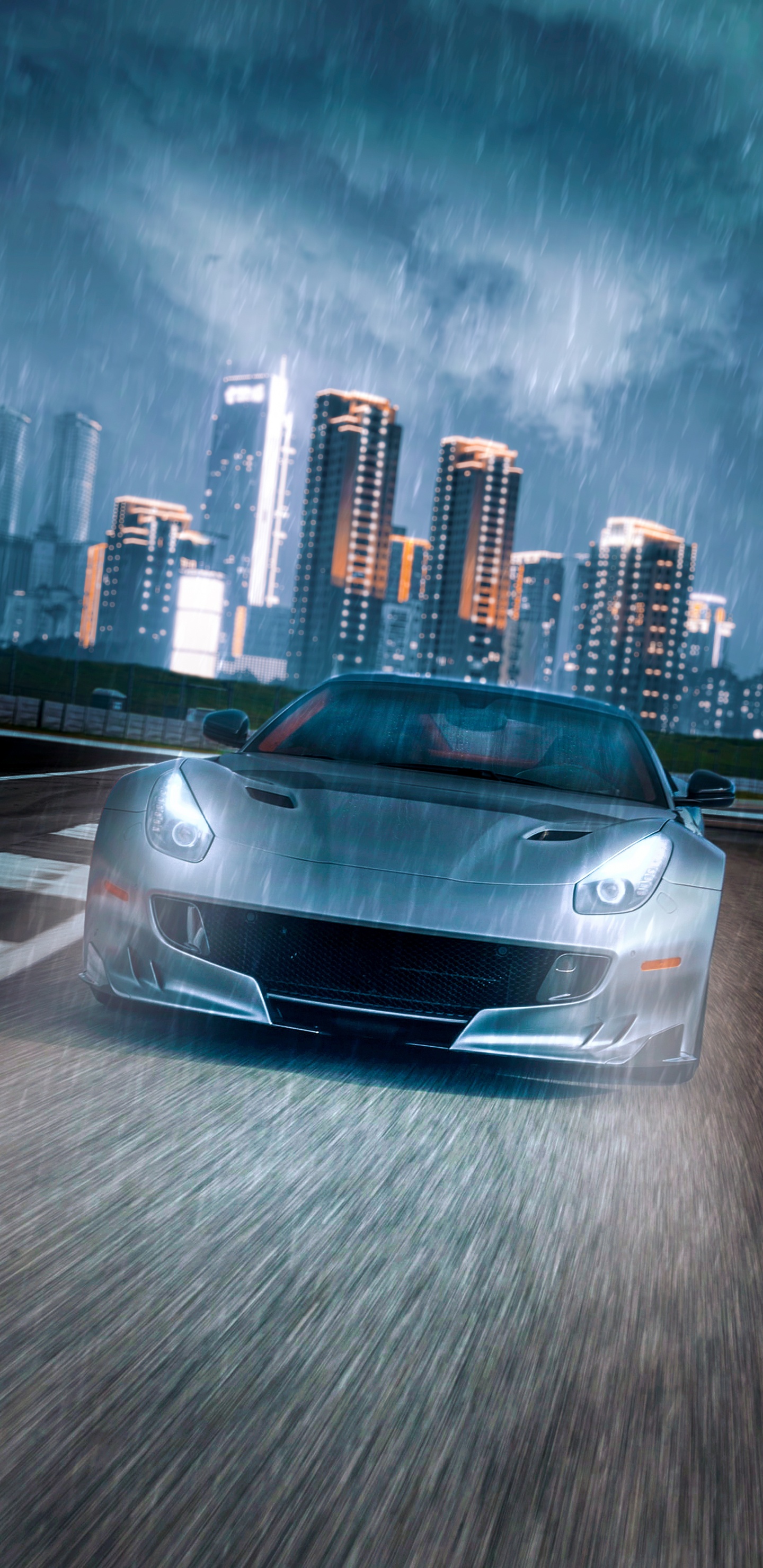 Luxury Car, Sports Car, Cars, Supercar, Skyscraper. Wallpaper in 1440x2960 Resolution