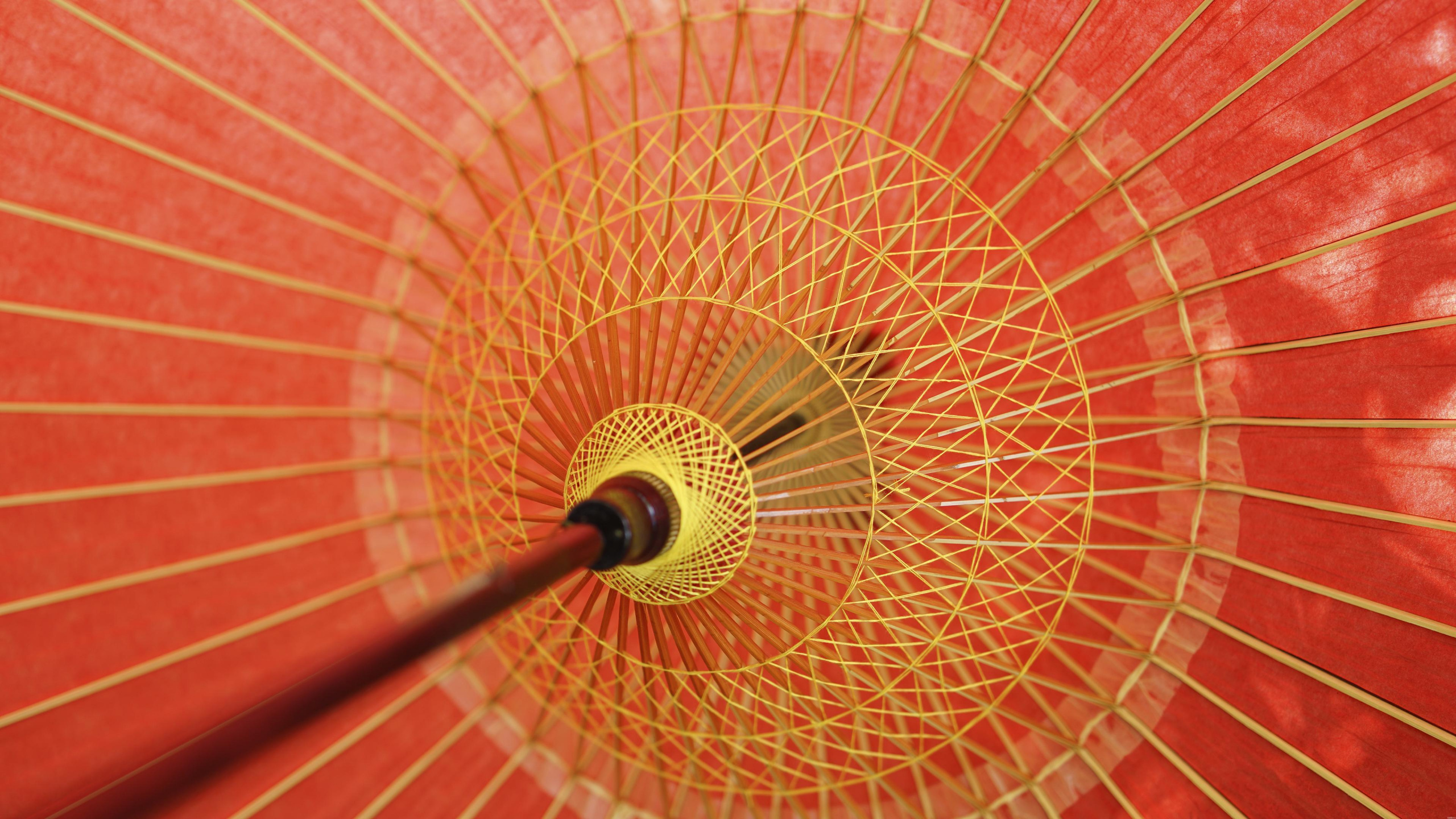 Éventail Rond Rouge et Jaune. Wallpaper in 2560x1440 Resolution