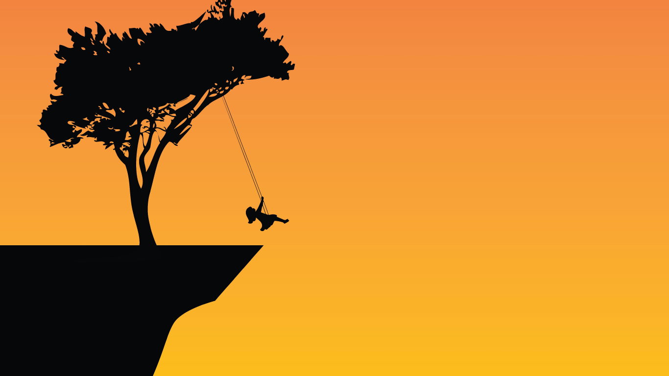 Silhouette D'arbre Pendant le Coucher du Soleil. Wallpaper in 1366x768 Resolution