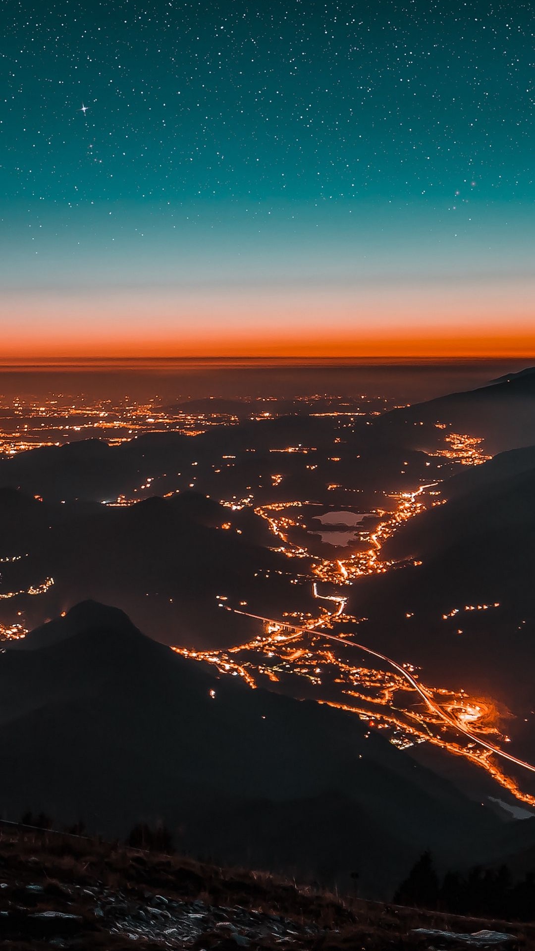 Night View During Golden Hour, Night, Golden Hour, Atmosphere, Nature. Wallpaper in 1080x1920 Resolution