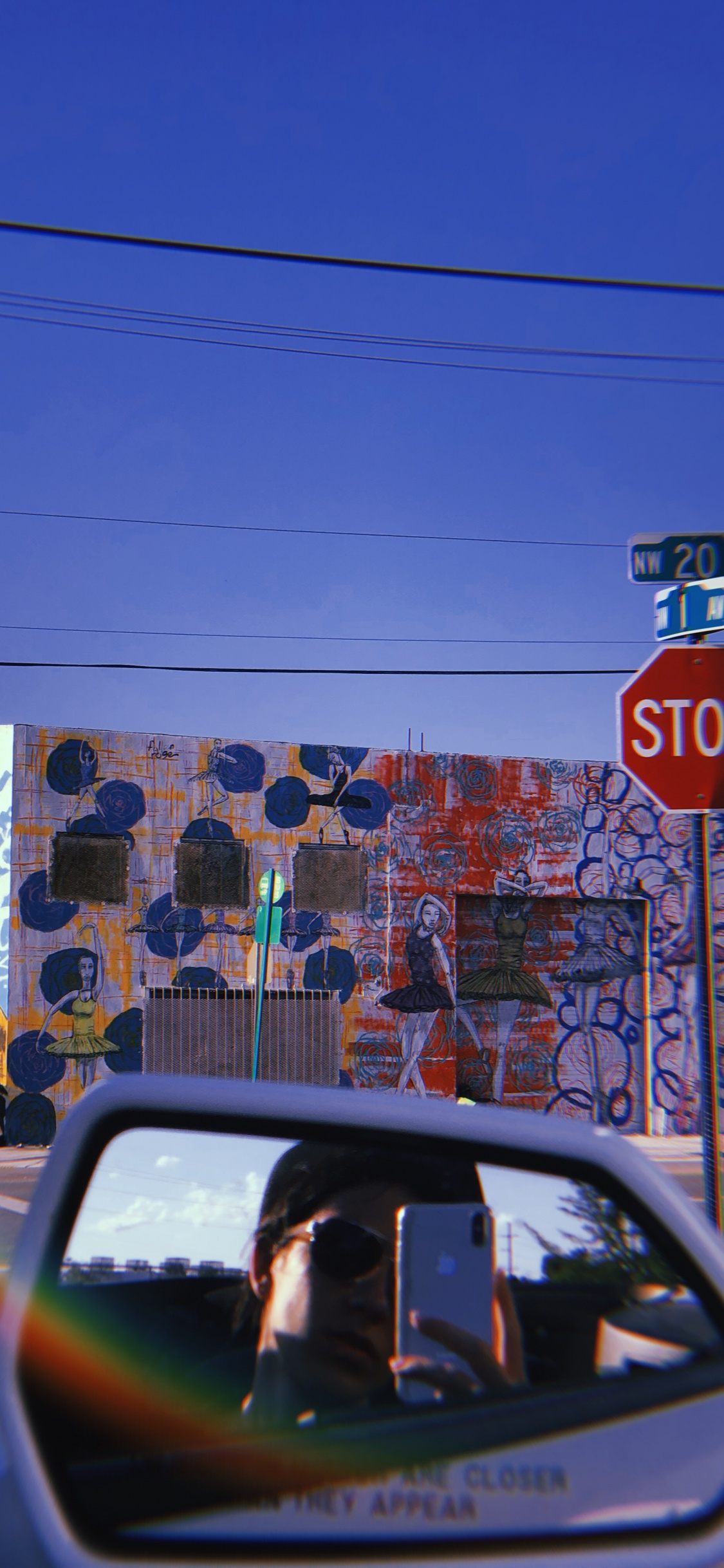 Miami, Stop Sign, Cars, Window, Automotive Mirror. Wallpaper in 1125x2436 Resolution