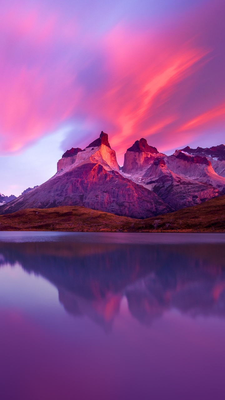 Torres Del Paine National Park, Park, Water, Cloud, Mountain. Wallpaper in 720x1280 Resolution