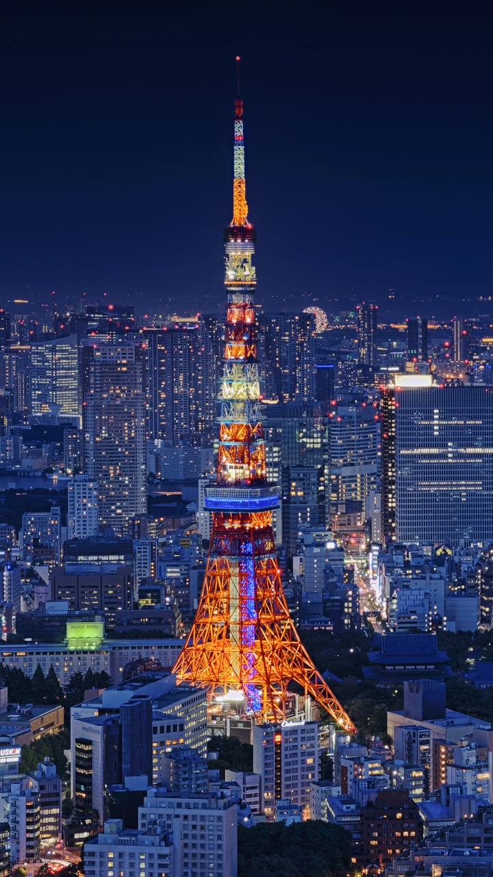 东京塔, 城市, 城市景观, 大都会, 里程碑 壁纸 720x1280 允许