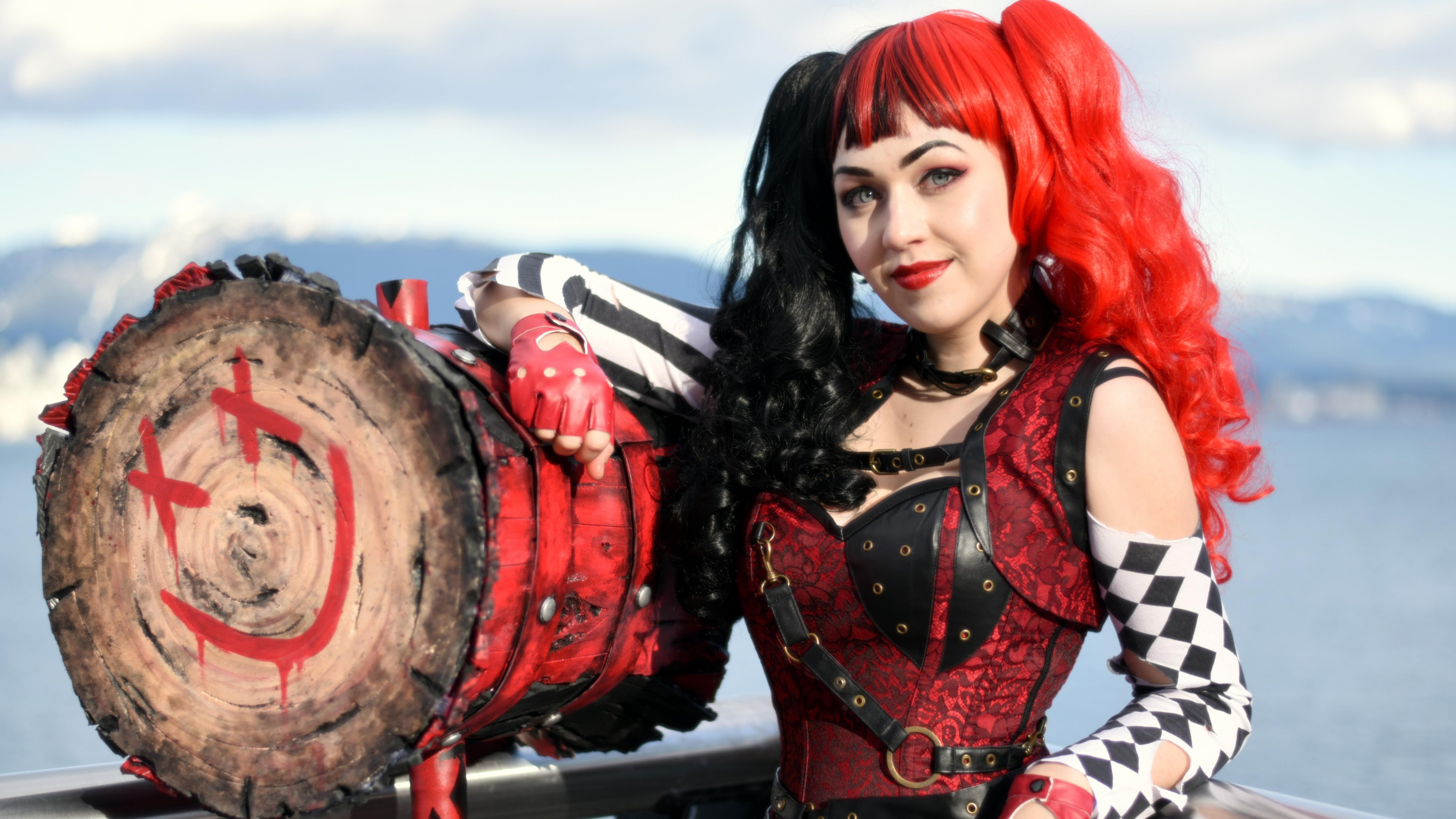 Harley Quinn, Cosplay, Kostüm, Goth Subkultur, Fernsehen. Wallpaper in 3840x2160 Resolution