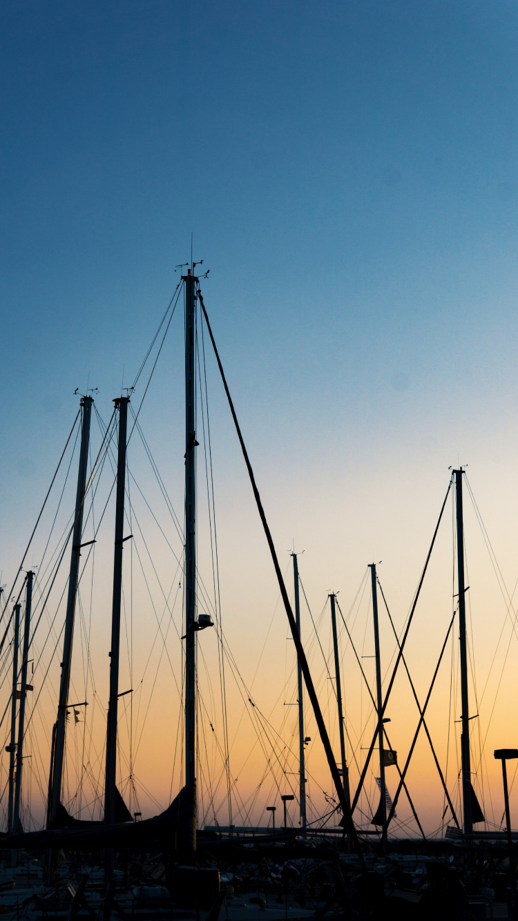 Brown Wooden Poles Under Blue Sky During Daytime. Wallpaper in 750x1334 Resolution