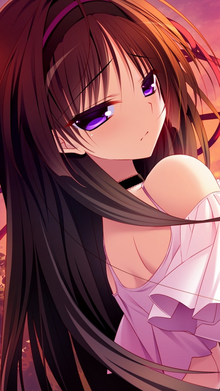 Personnage D'anime Féminin Aux Cheveux Noirs. Wallpaper in 720x1280 Resolution