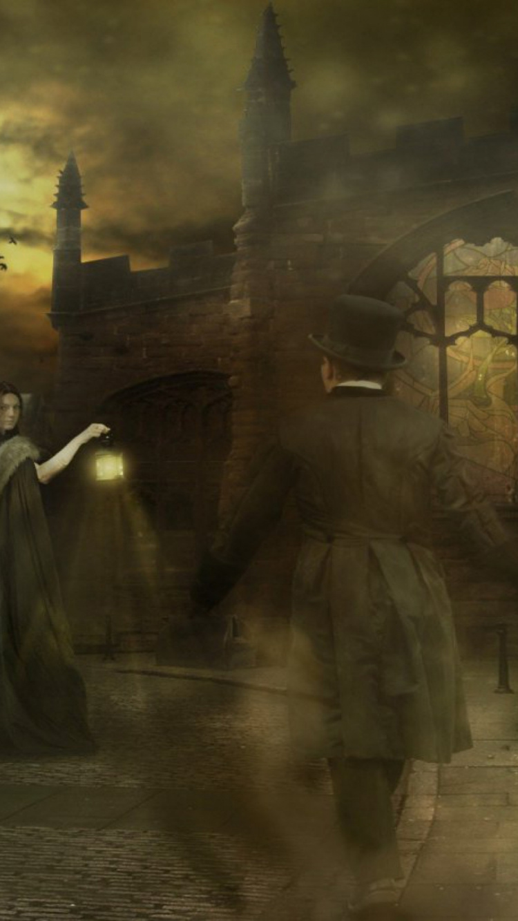 Hombre y Mujer Caminando Por la Calle Durante la Noche. Wallpaper in 750x1334 Resolution