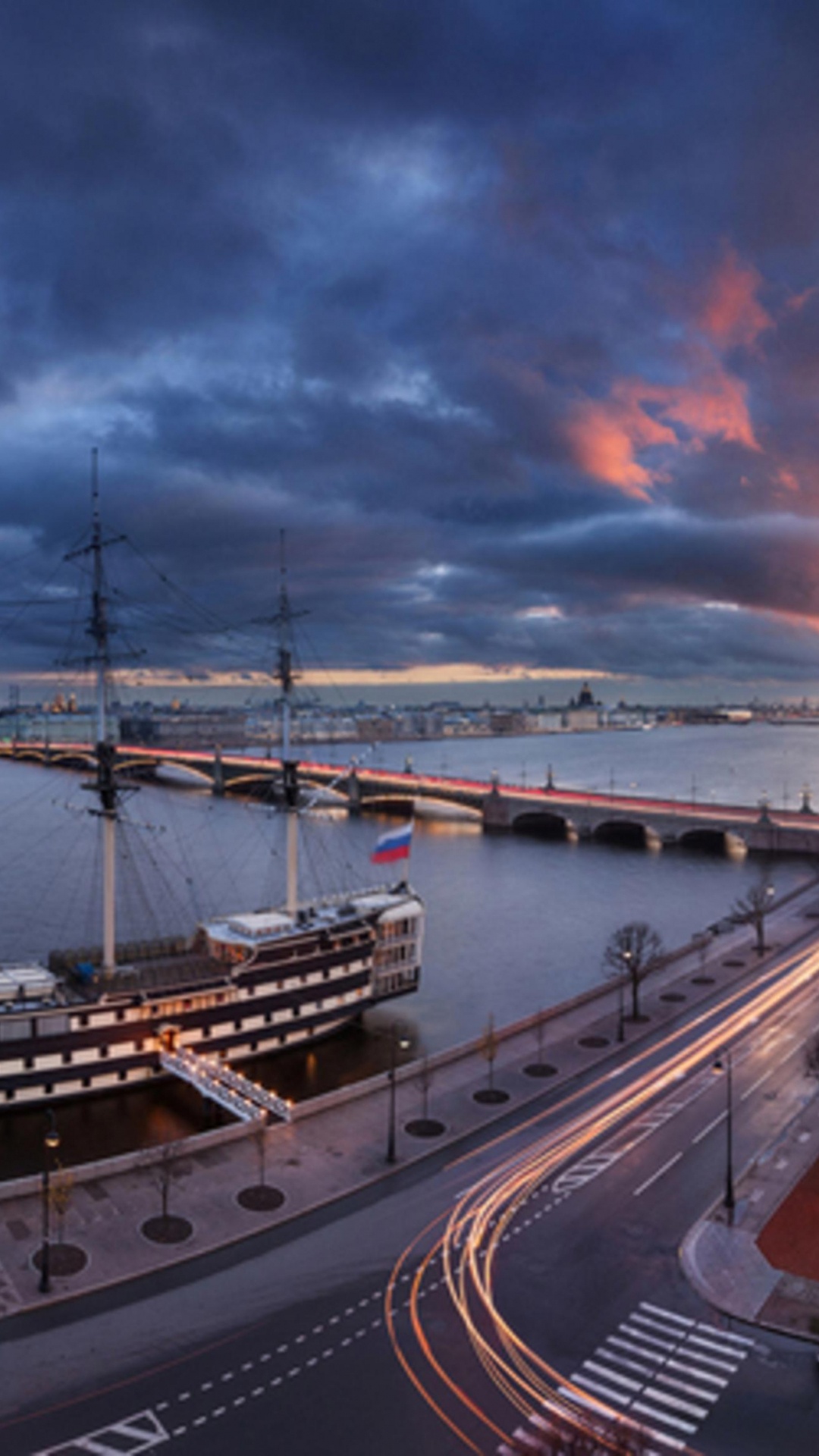 White and Brown Ship on Sea During Sunset. Wallpaper in 1080x1920 Resolution