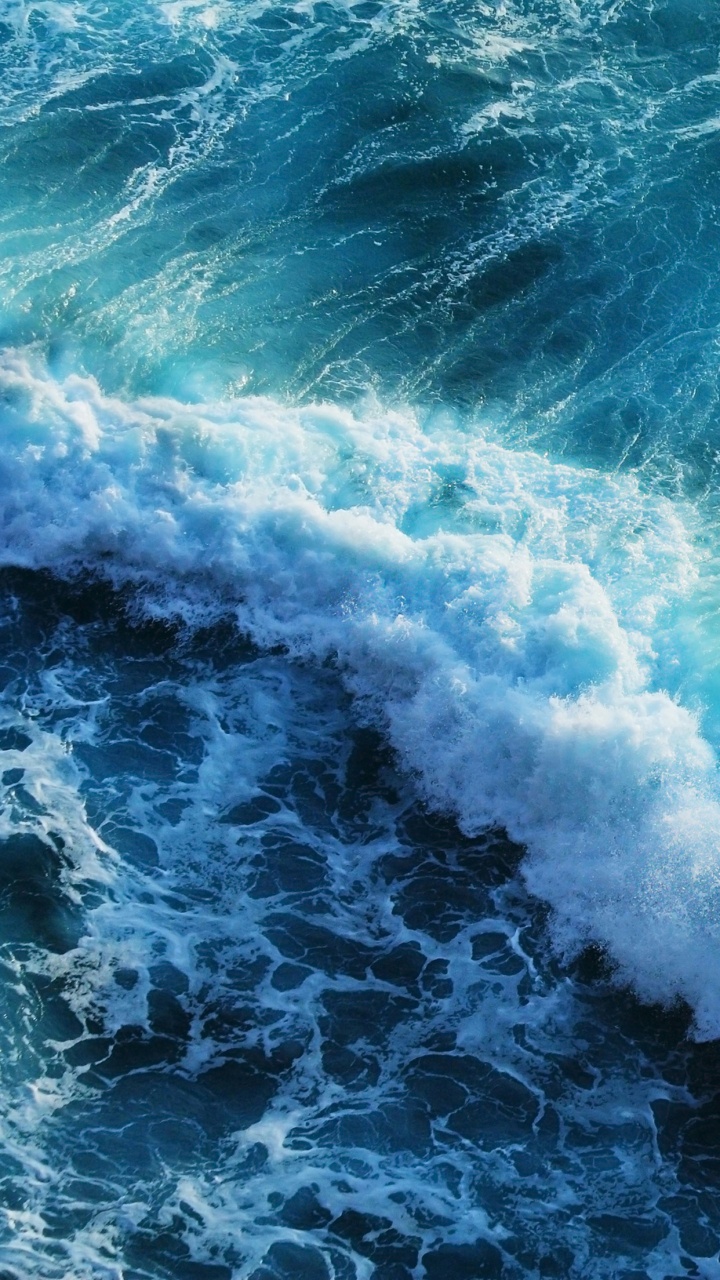Ios, IOS 8, Wave, Blue, Wind Wave. Wallpaper in 720x1280 Resolution