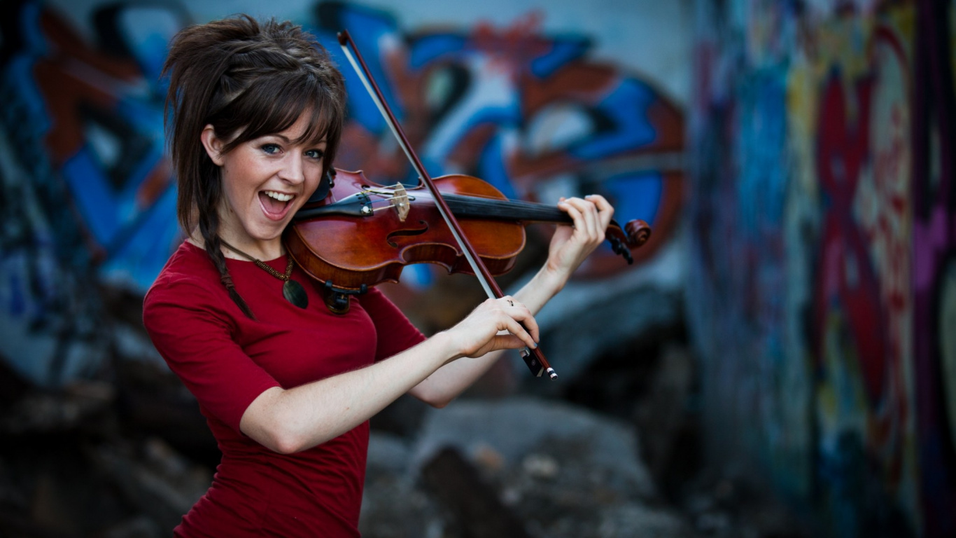 lindsey stirling fondo de pantalla 1366x768