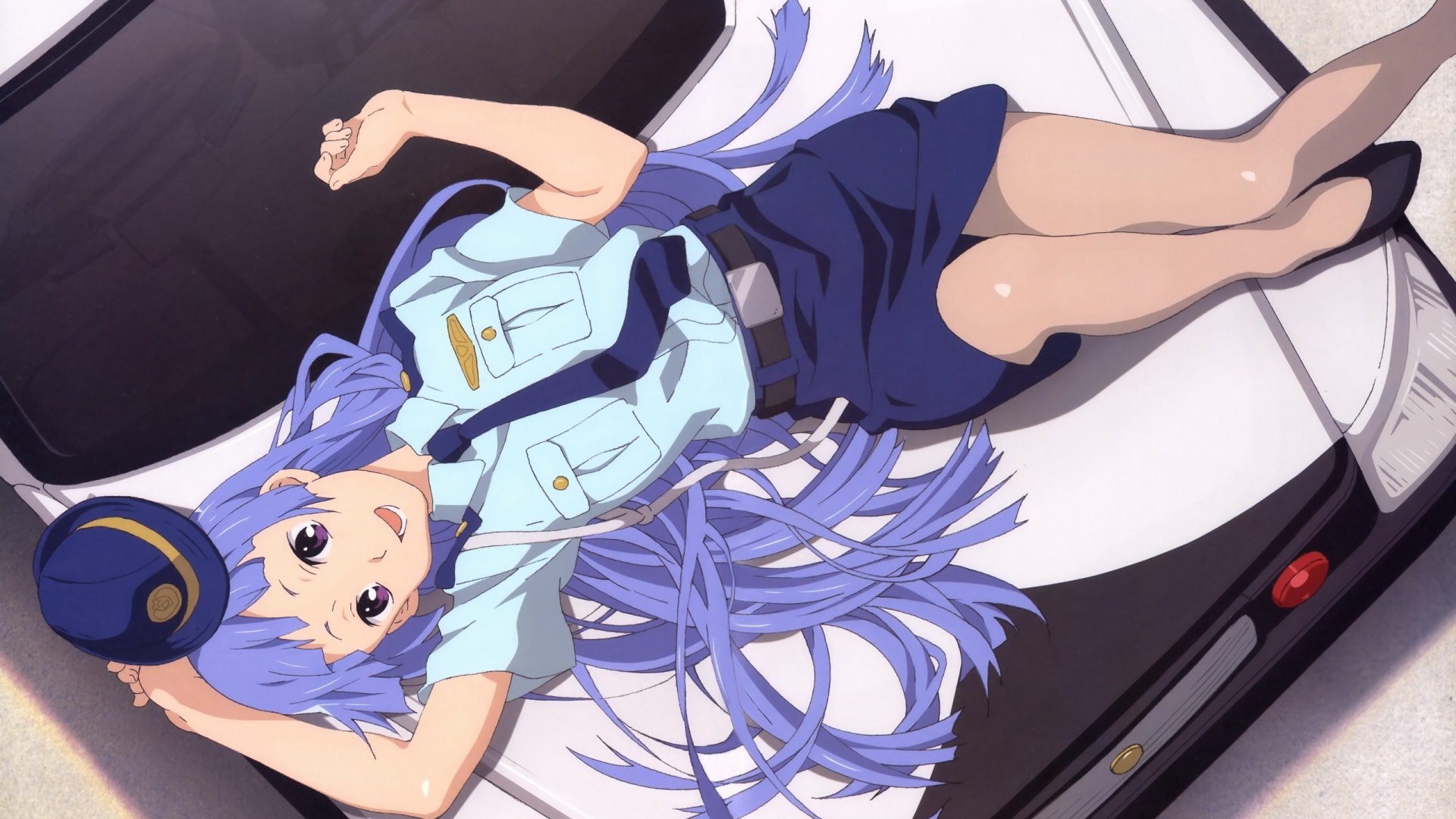 Blue Haired Female Anime Character. Wallpaper in 1920x1080 Resolution