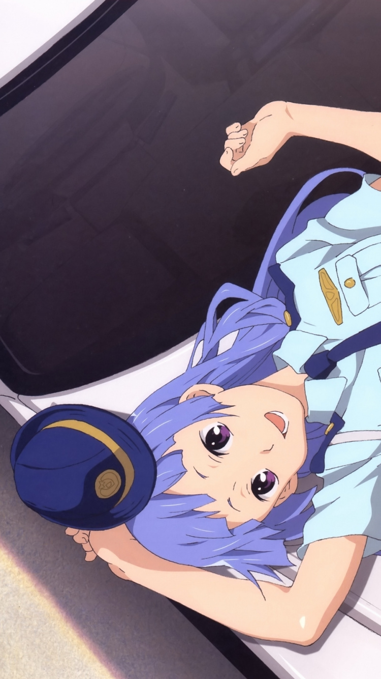 Blue Haired Female Anime Character. Wallpaper in 750x1334 Resolution