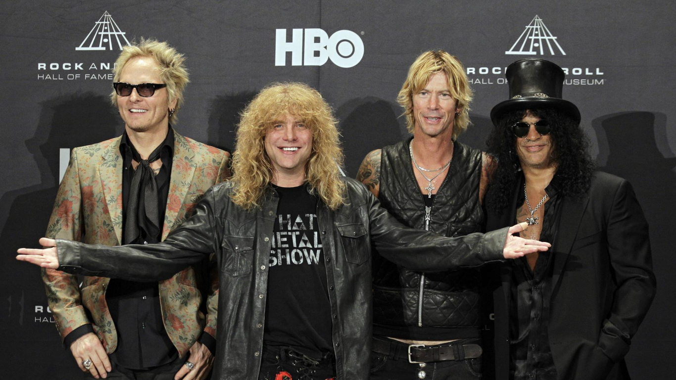 Steven Adler, Slash, Not in This Lifetime Tour, Duff McKagan, Guns N Roses. Wallpaper in 1366x768 Resolution