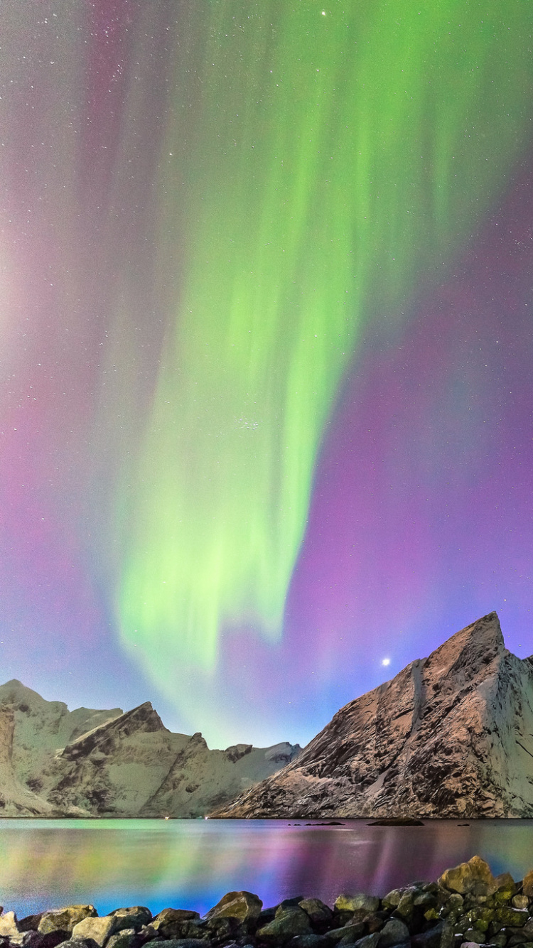 Aurora, Nature, Paysage Naturel, Purple, Atmosphère. Wallpaper in 750x1334 Resolution