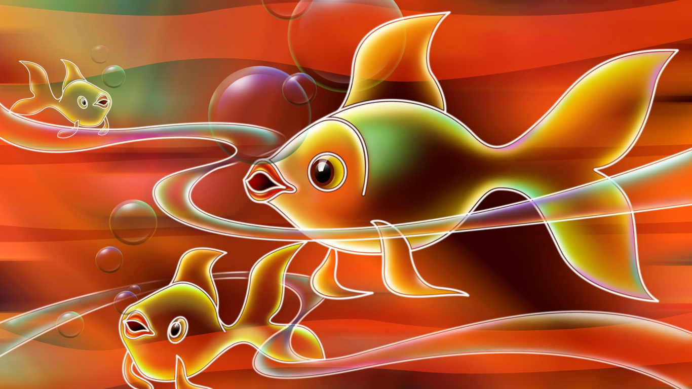 Orange Und Gelbe Abstrakte Abbildung. Wallpaper in 1366x768 Resolution