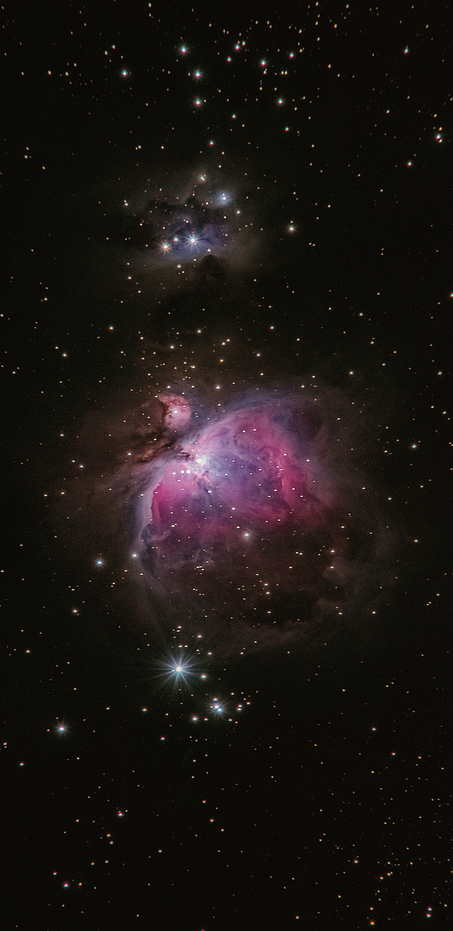 Lila Und Schwarze Galaxie Mit Sternen. Wallpaper in 1440x2960 Resolution