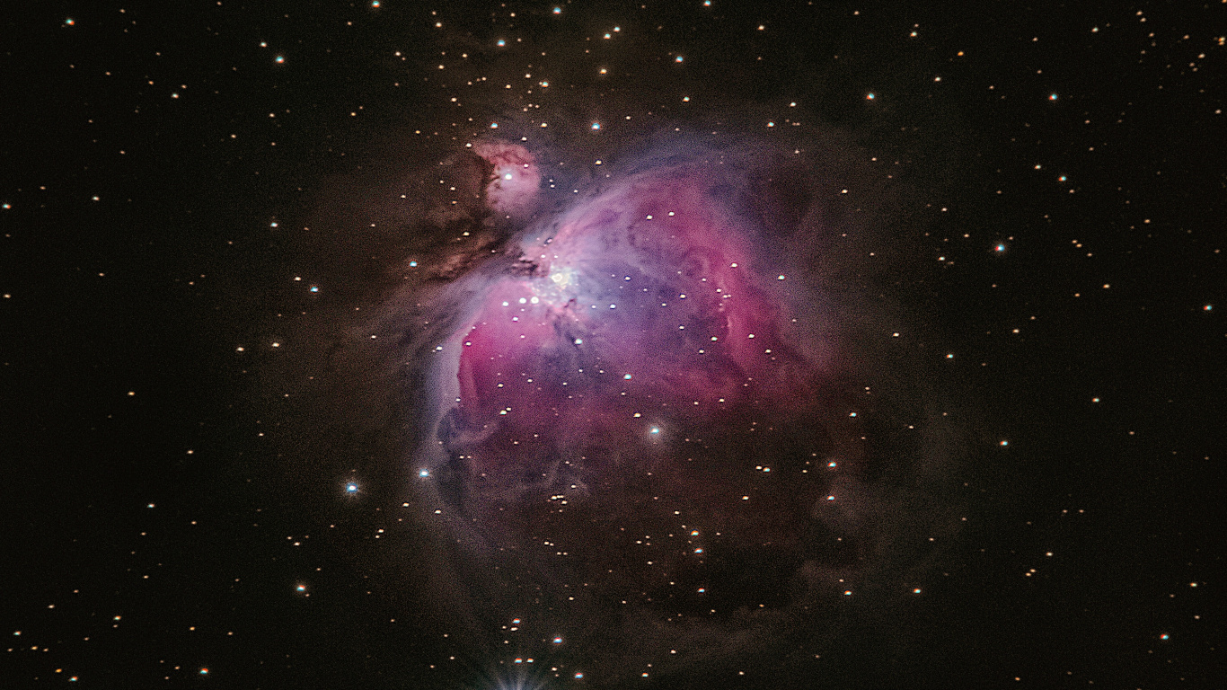 Galaxia Morada y Negra Con Estrellas. Wallpaper in 1366x768 Resolution