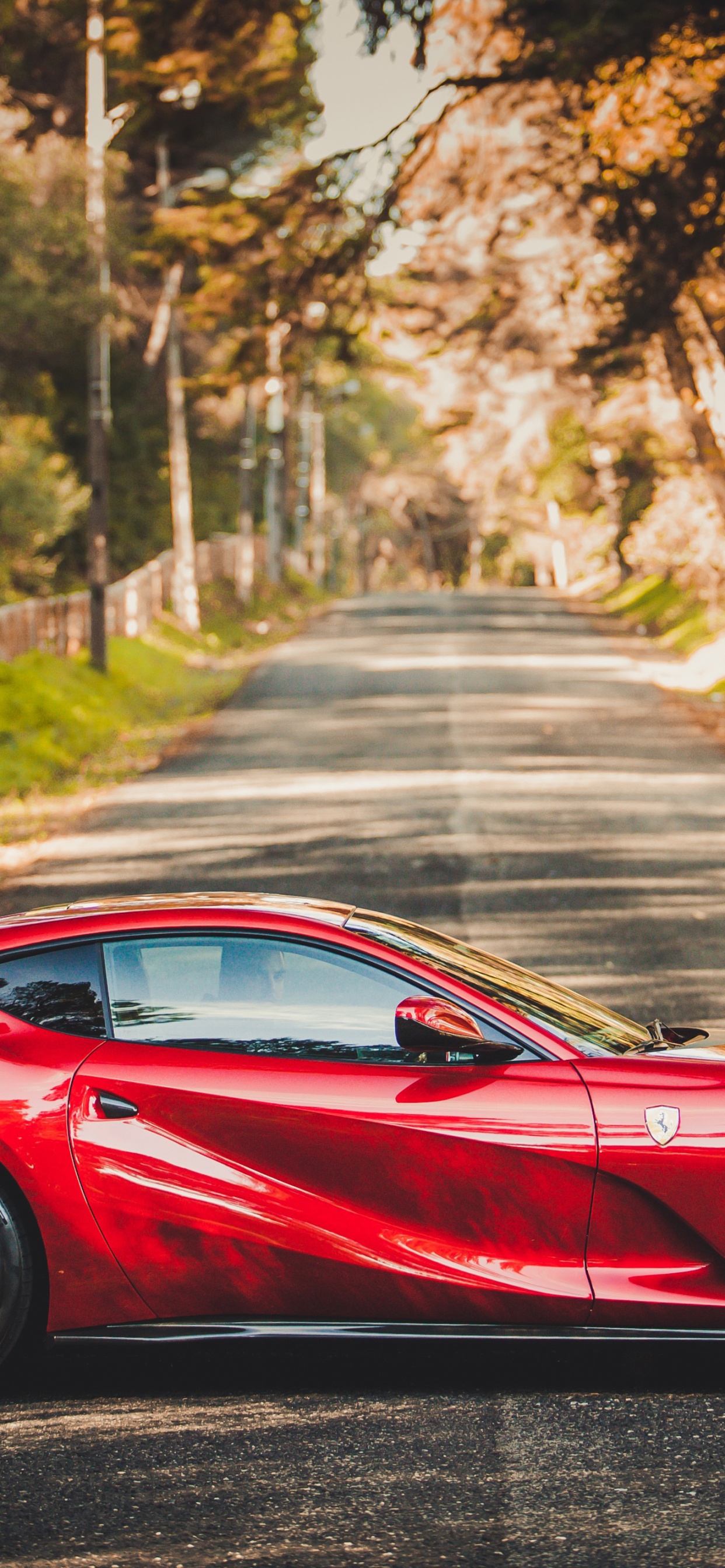 Ferrari 458 Italia Rojo en la Carretera Durante el Día. Wallpaper in 1242x2688 Resolution