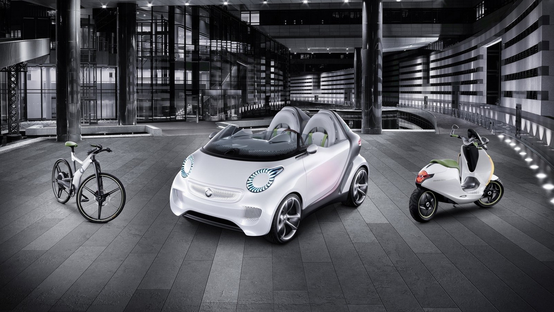 Porsche 911 Blanco y Morado Estacionado en la Acera Durante la Noche. Wallpaper in 1920x1080 Resolution