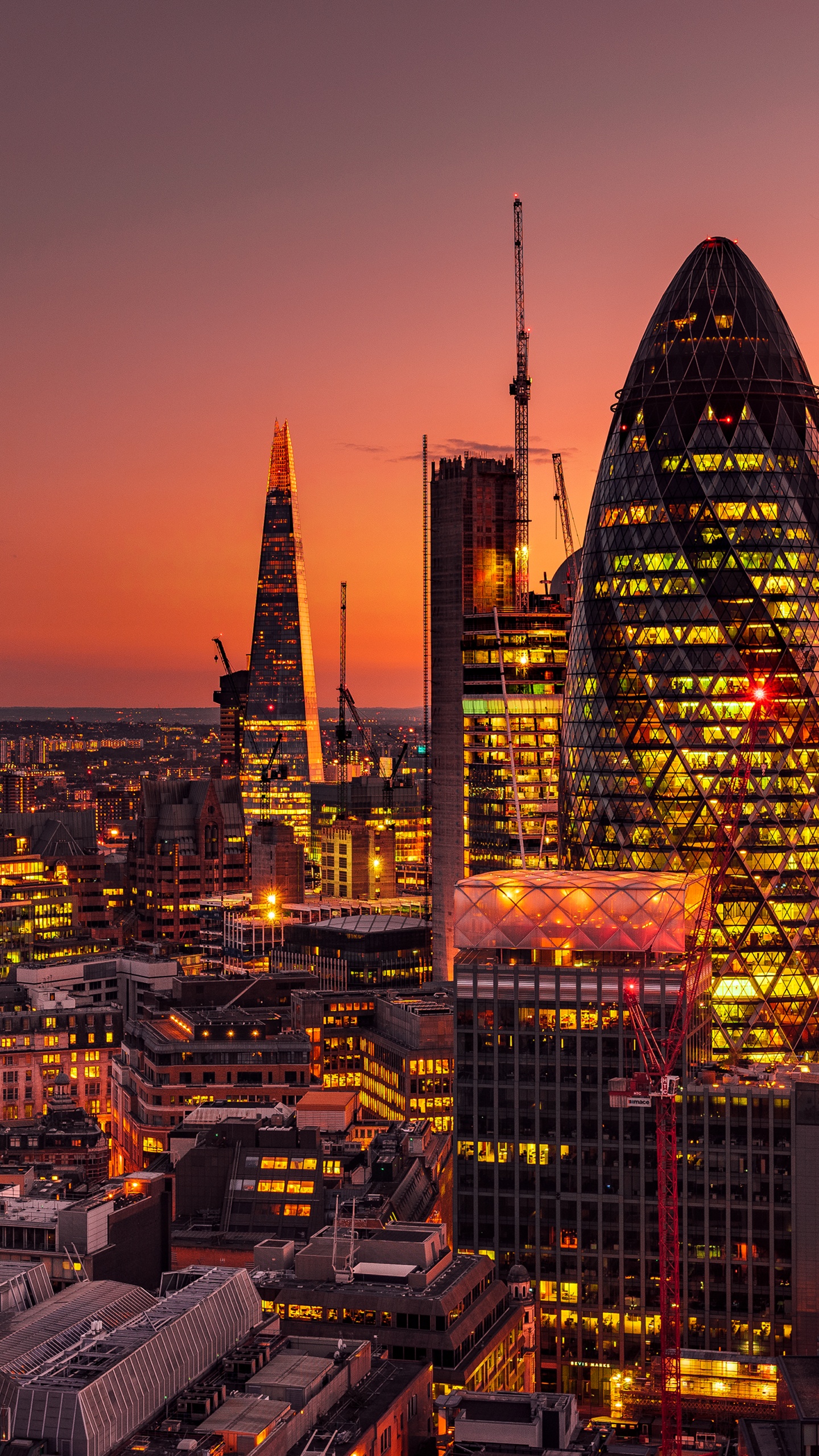 London, 30 st Mary Axe The Gherkin, The Shard, The Leadenhall Building, Skyscraper. Wallpaper in 1440x2560 Resolution