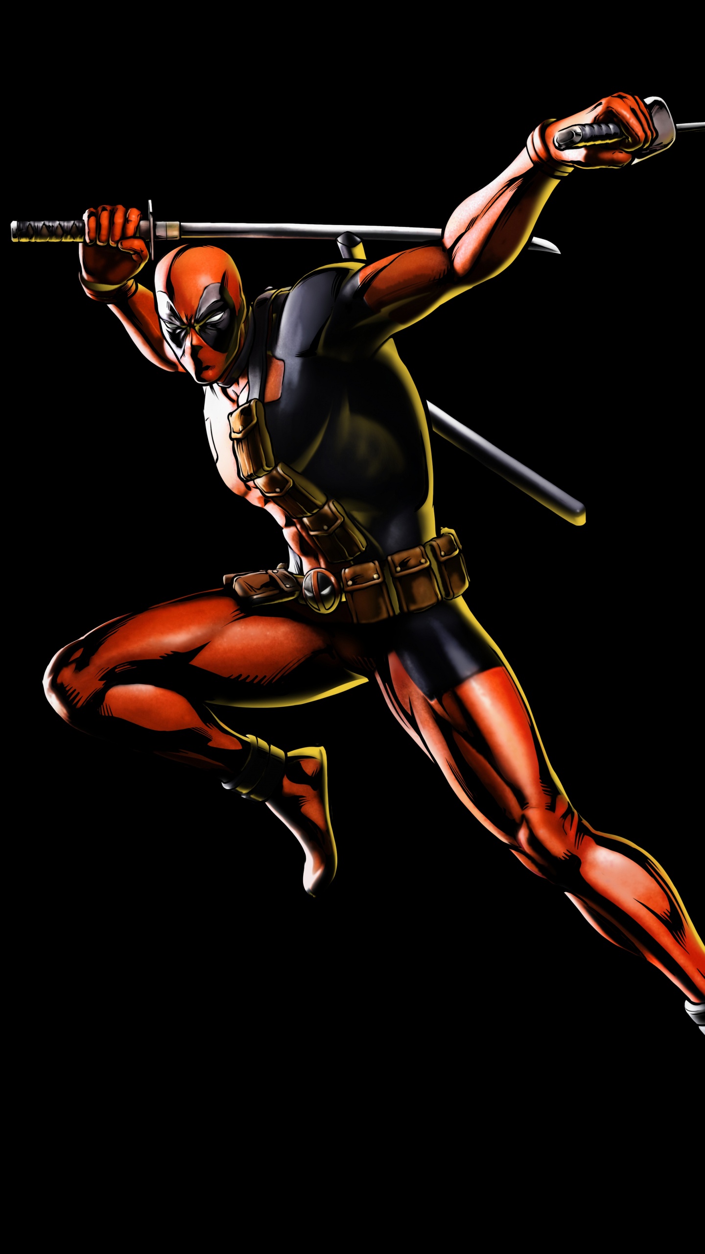 Woman in Black and Red Suit Holding Sword Illustration. Wallpaper in 1440x2560 Resolution