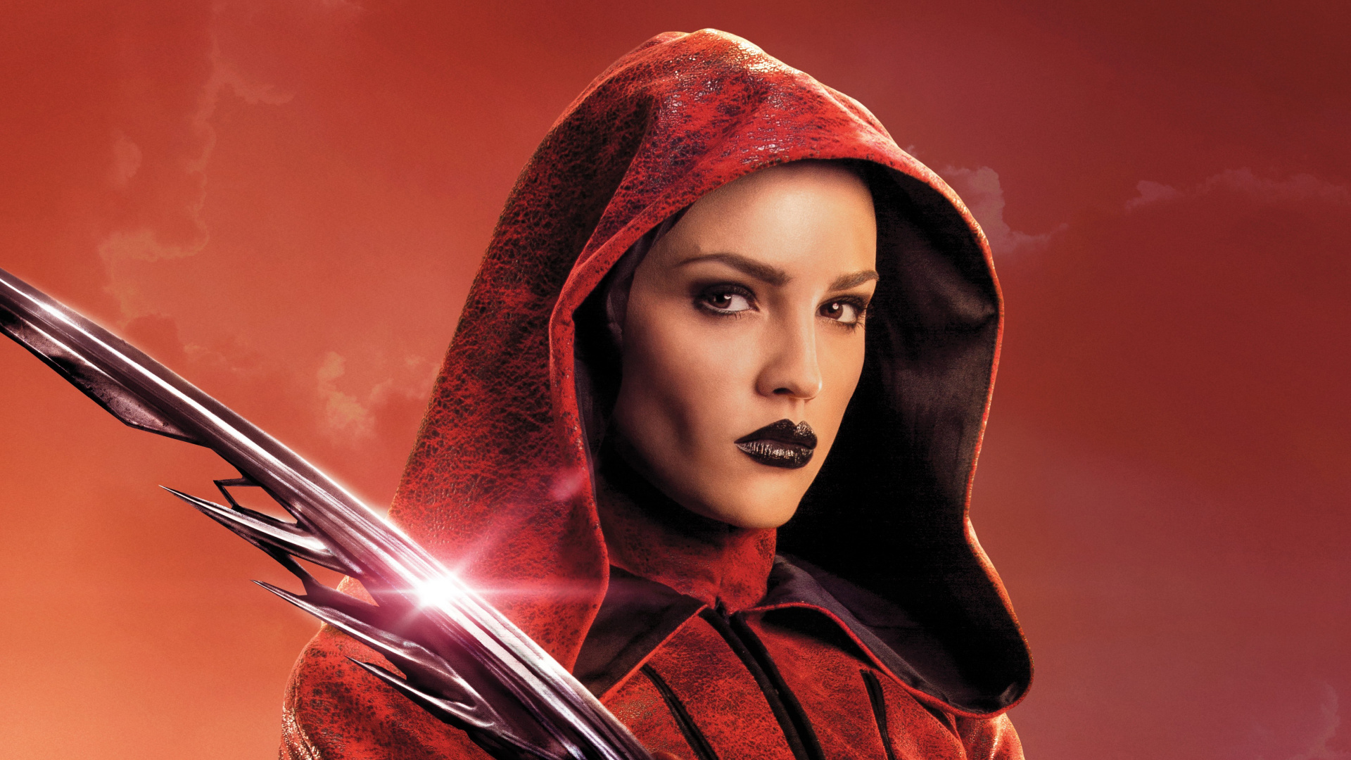 Woman in Red Hoodie With Red Scarf. Wallpaper in 1920x1080 Resolution