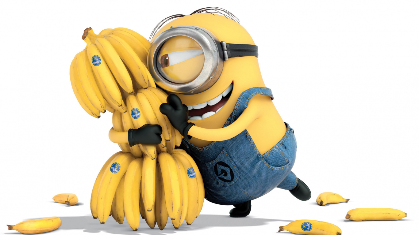 Minion Portant un Costume Jaune en Peluche. Wallpaper in 1366x768 Resolution
