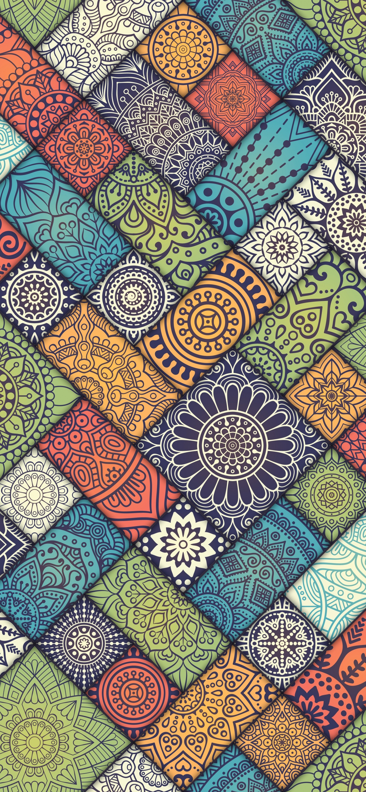 Textil Azul Blanco y Verde. Wallpaper in 1242x2688 Resolution