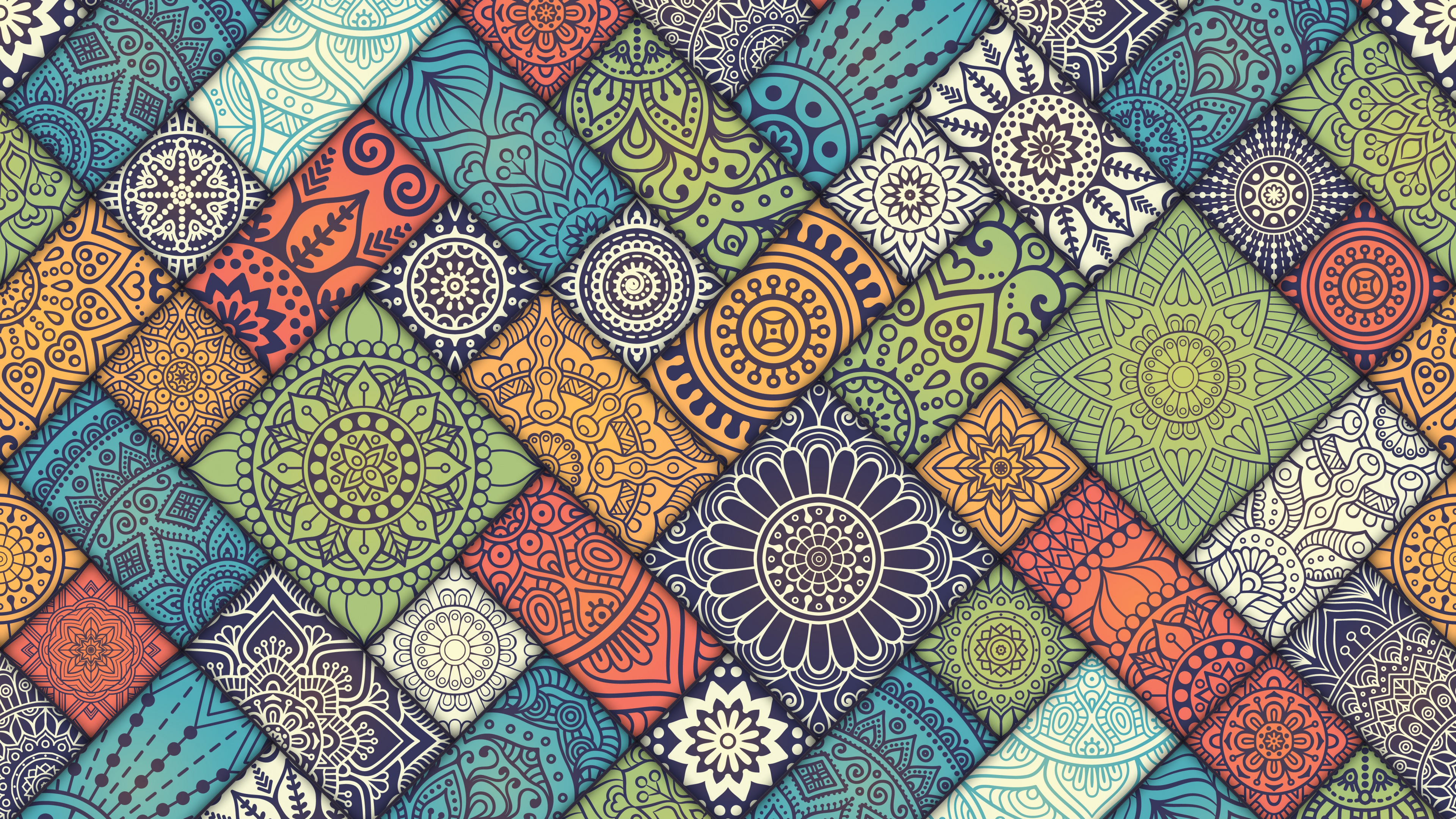 Textil Azul Blanco y Verde. Wallpaper in 3840x2160 Resolution