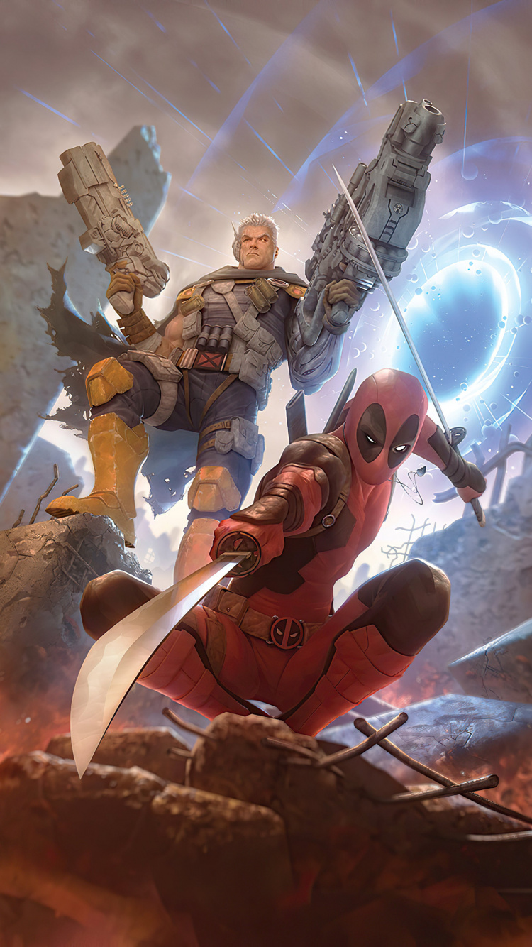 Deadpool Und Kabel, Josh Brolin, Wade Wilson, Hte, Domino. Wallpaper in 750x1334 Resolution