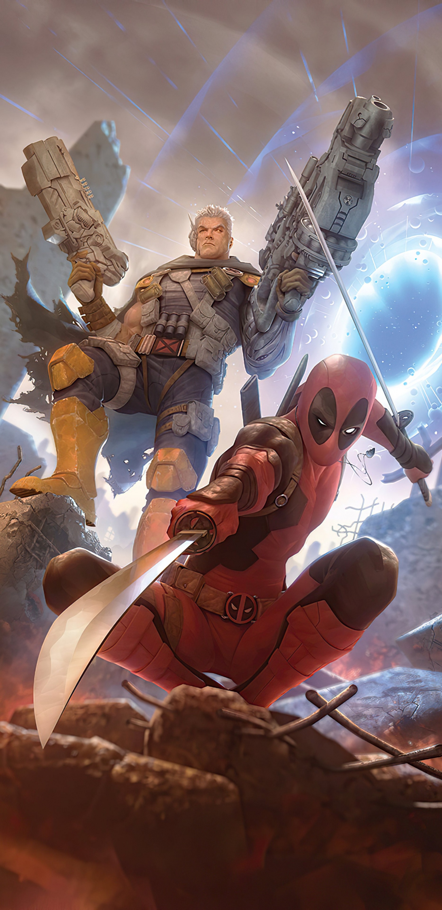 Deadpool y Cable, Josh Brolin, Wade Wilson, Cable, Domino. Wallpaper in 1440x2960 Resolution