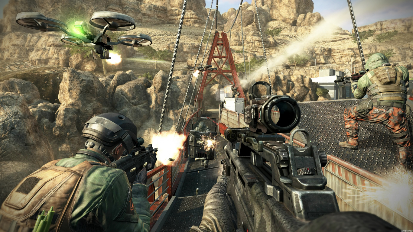 Call of Duty Black Ops Ii, Call of Duty Black Ops, Xbox 360, Treyarch, Multiplayer-video-Spiel. Wallpaper in 1366x768 Resolution