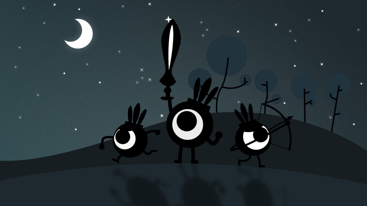 Patapon, Night, Font, Sky, Black. Wallpaper in 1280x720 Resolution