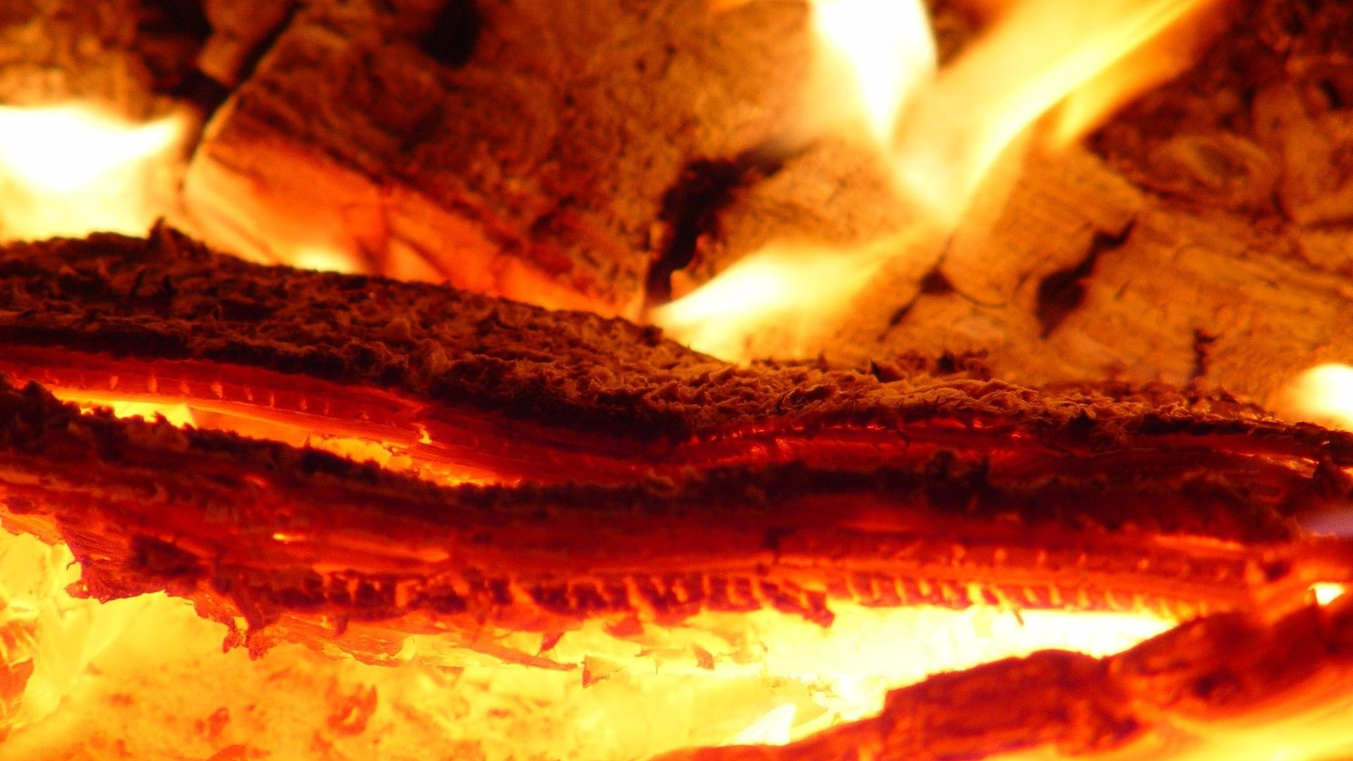 Close up Photo of Burning Wood. Wallpaper in 1920x1080 Resolution