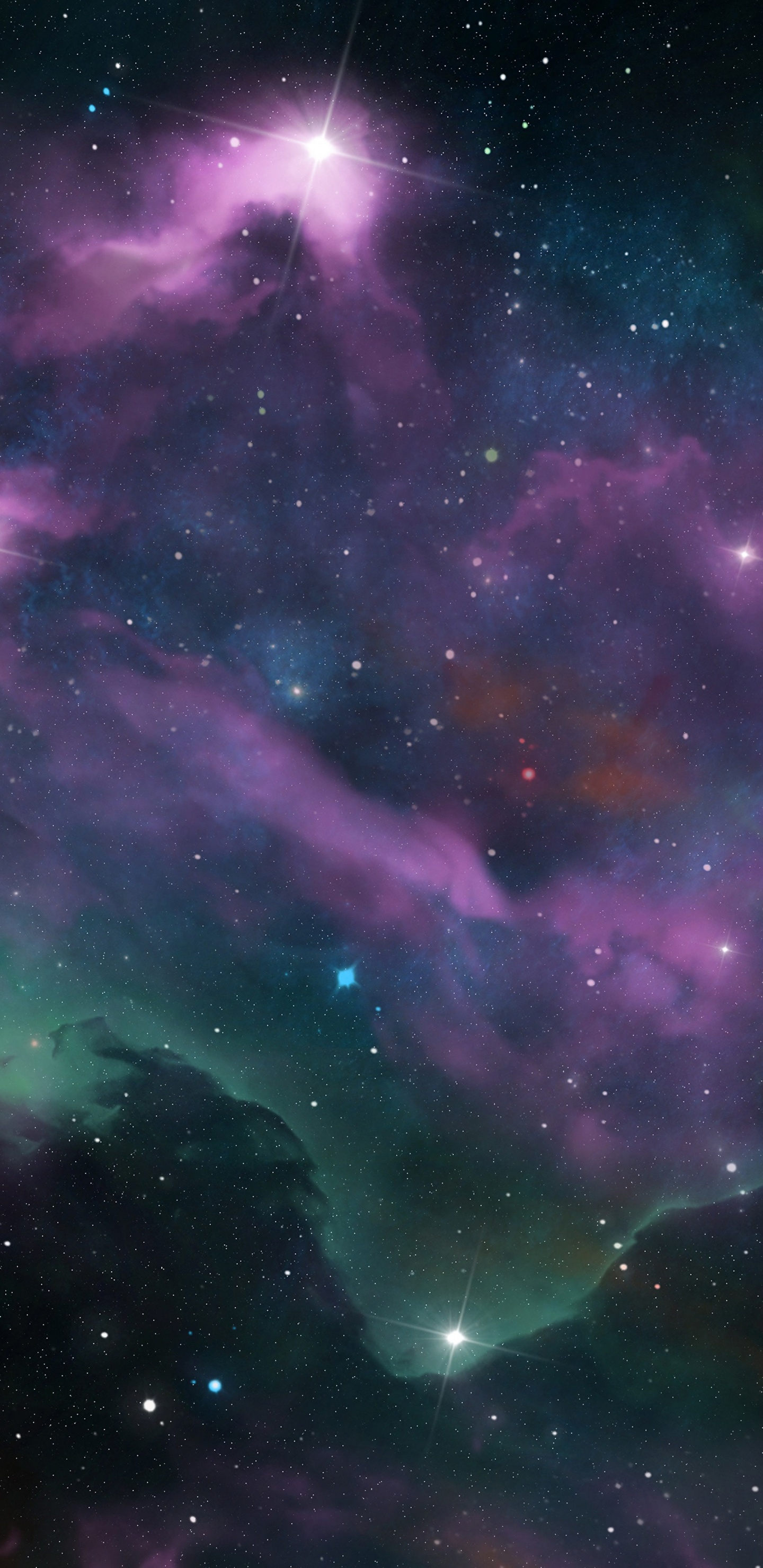 Purple and Black Galaxy Illustration. Wallpaper in 1440x2960 Resolution