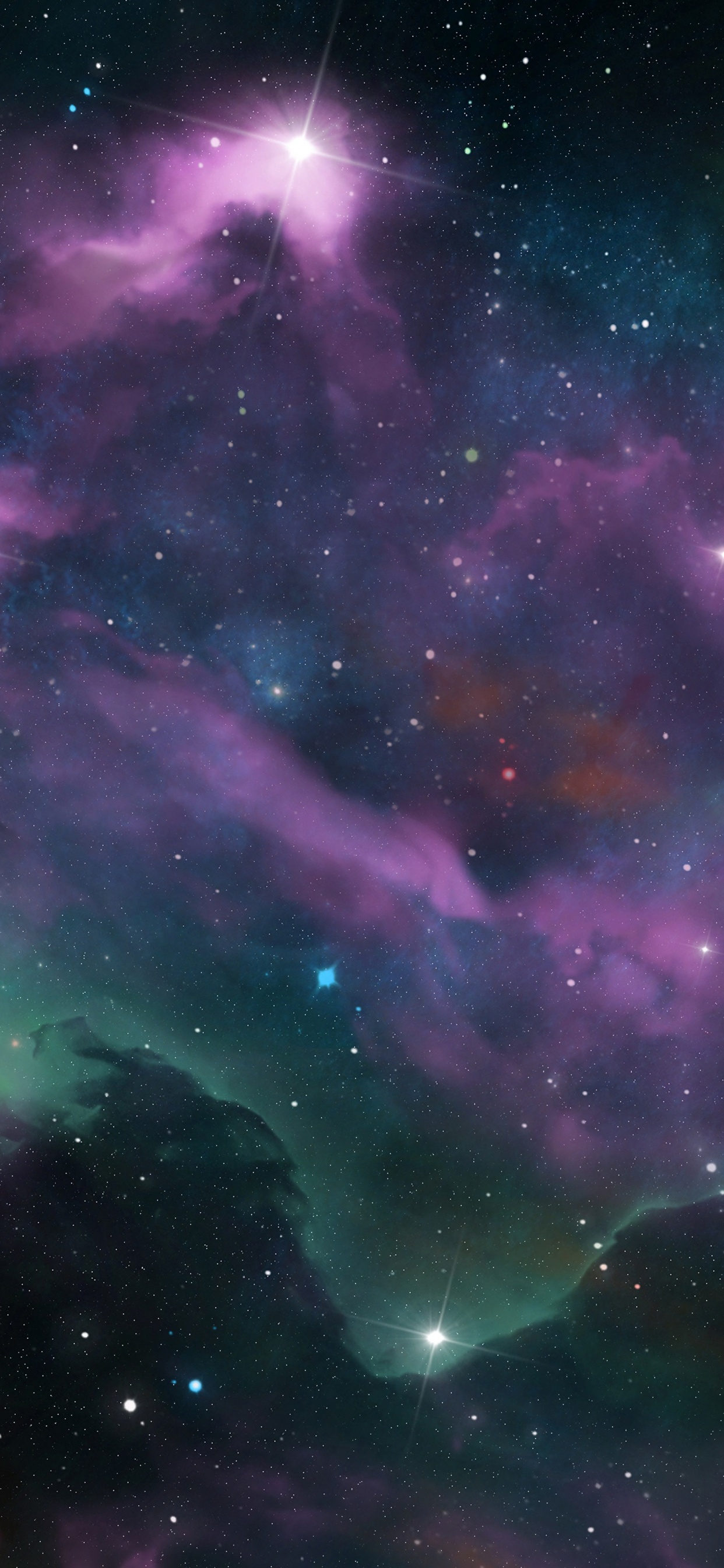 Ilustración de Galaxia Púrpura y Negra. Wallpaper in 1242x2688 Resolution