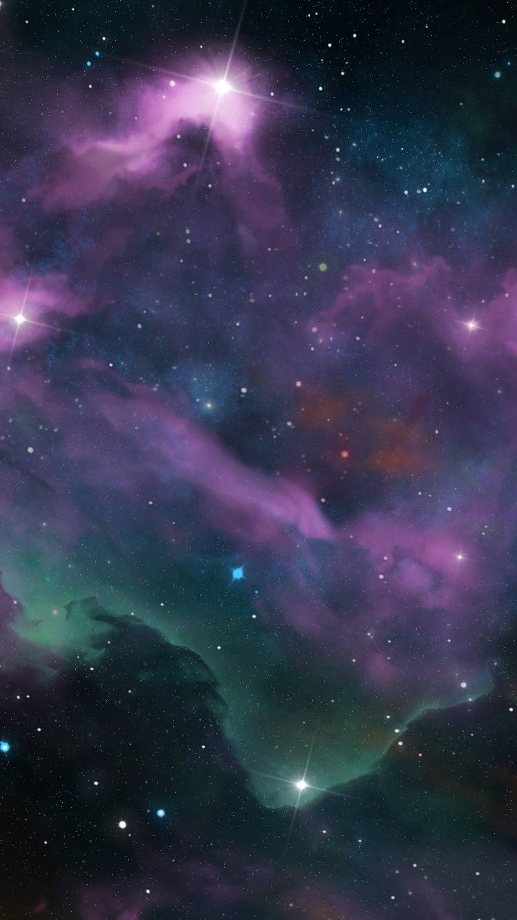 Ilustración de Galaxia Púrpura y Negra. Wallpaper in 750x1334 Resolution