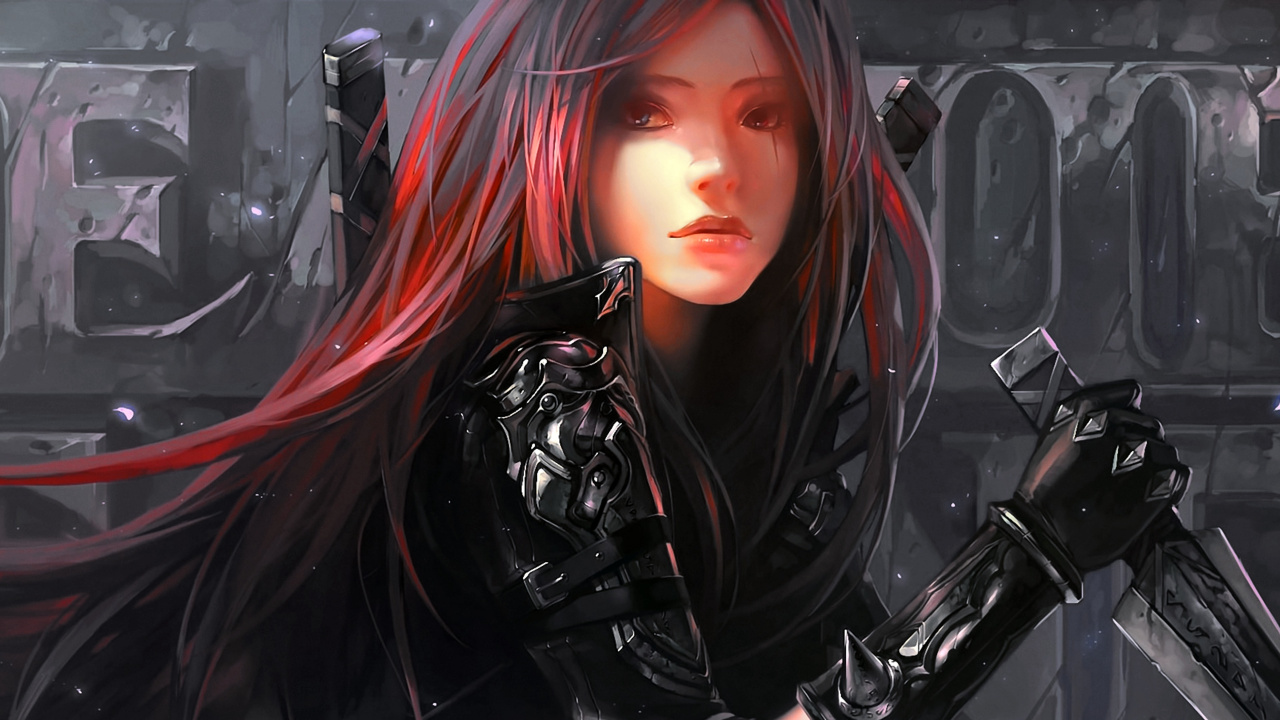 Frau Mit Roten Haaren in Schwarzer Lederjacke. Wallpaper in 1280x720 Resolution