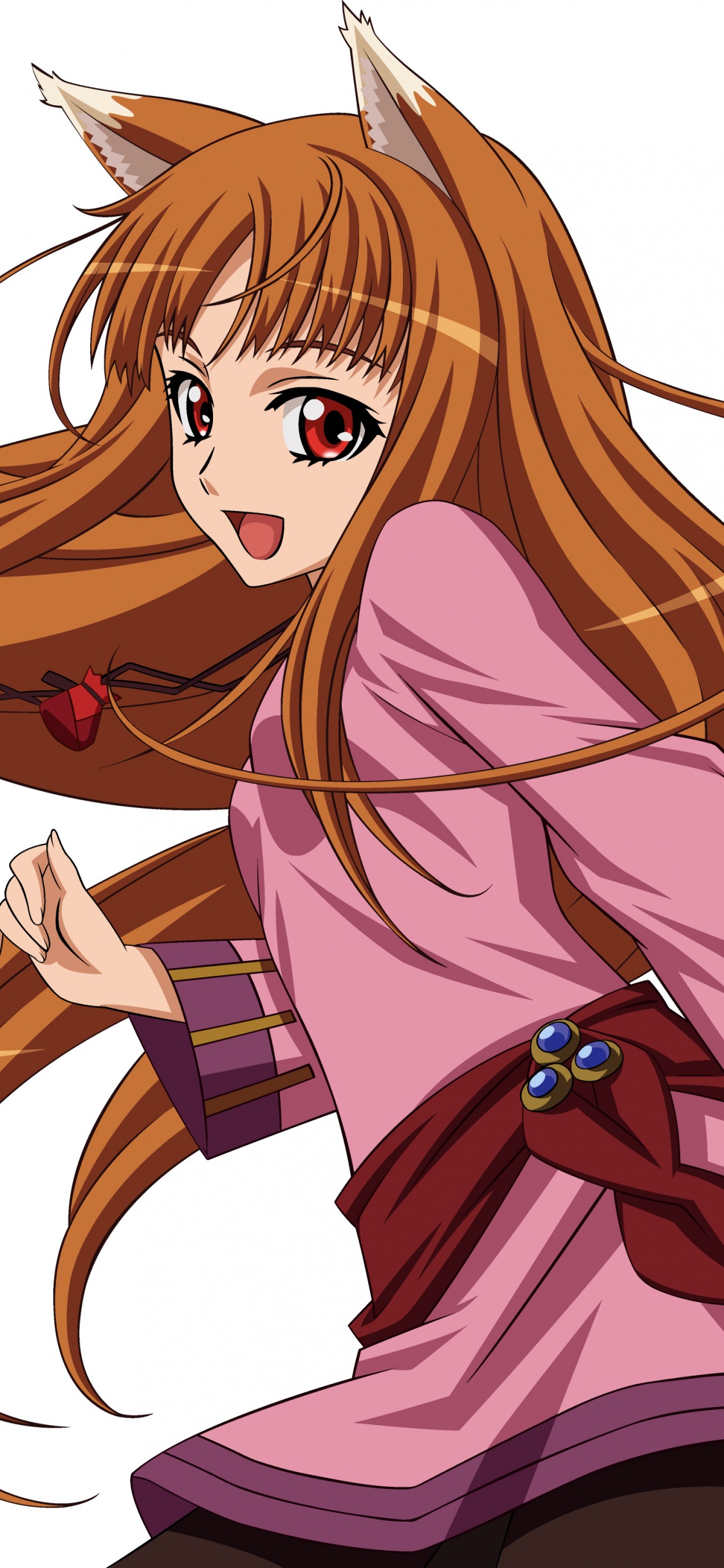 Chica de Pelo Rubio en Vestido Rosa Personaje de Anime. Wallpaper in 1125x2436 Resolution