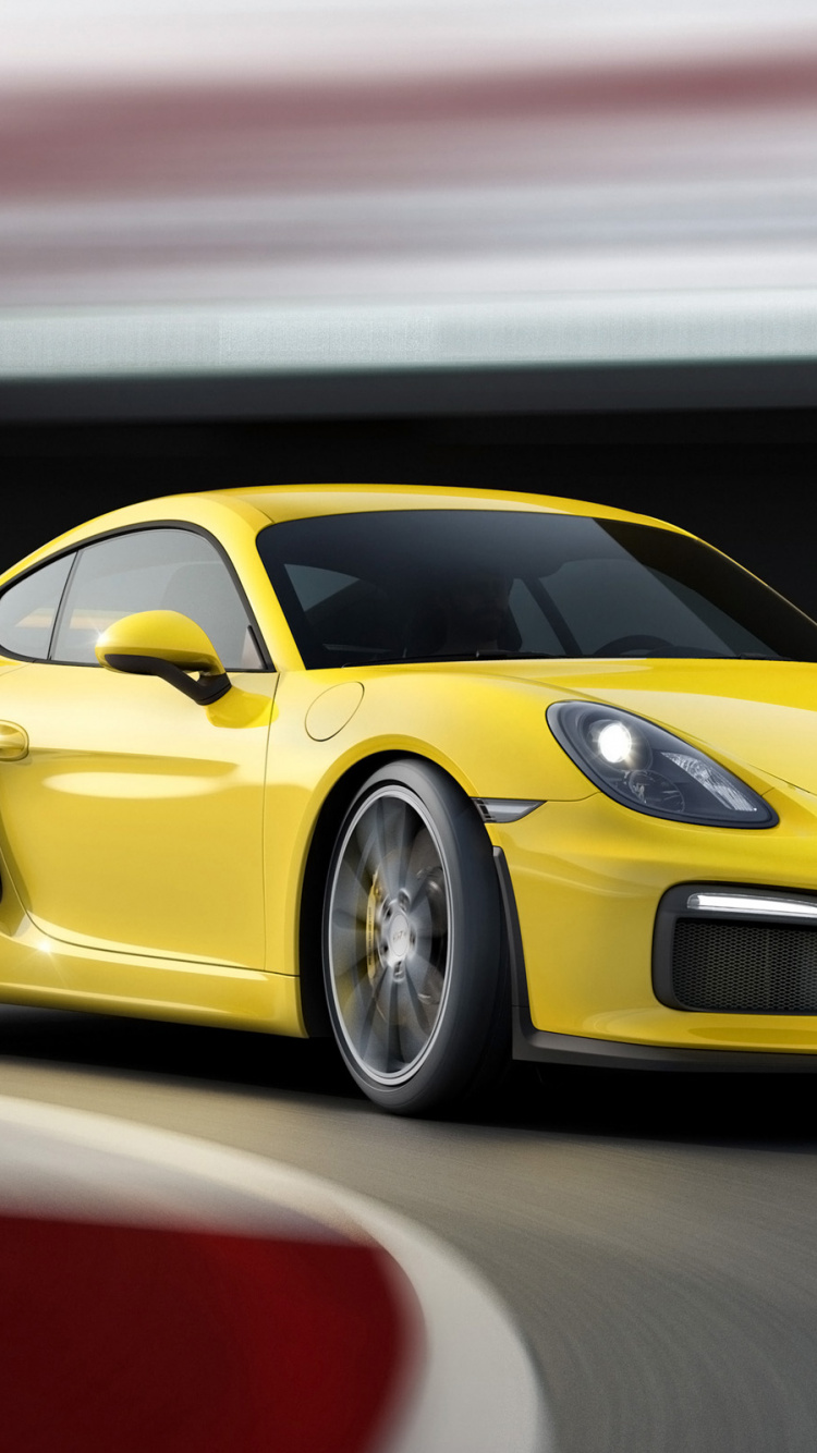 Yellow Porsche 911 on Road. Wallpaper in 750x1334 Resolution