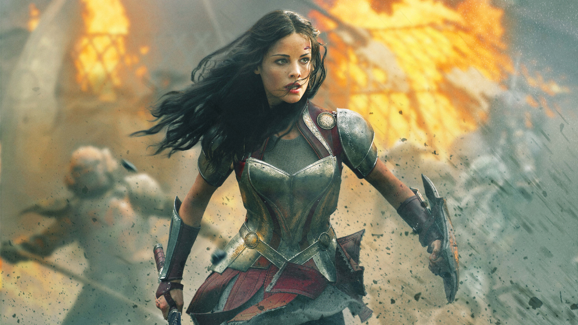 Femme en Robe Noire et Grise. Wallpaper in 1920x1080 Resolution