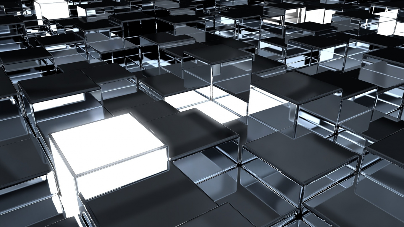 White and Black Building Interior. Wallpaper in 1366x768 Resolution