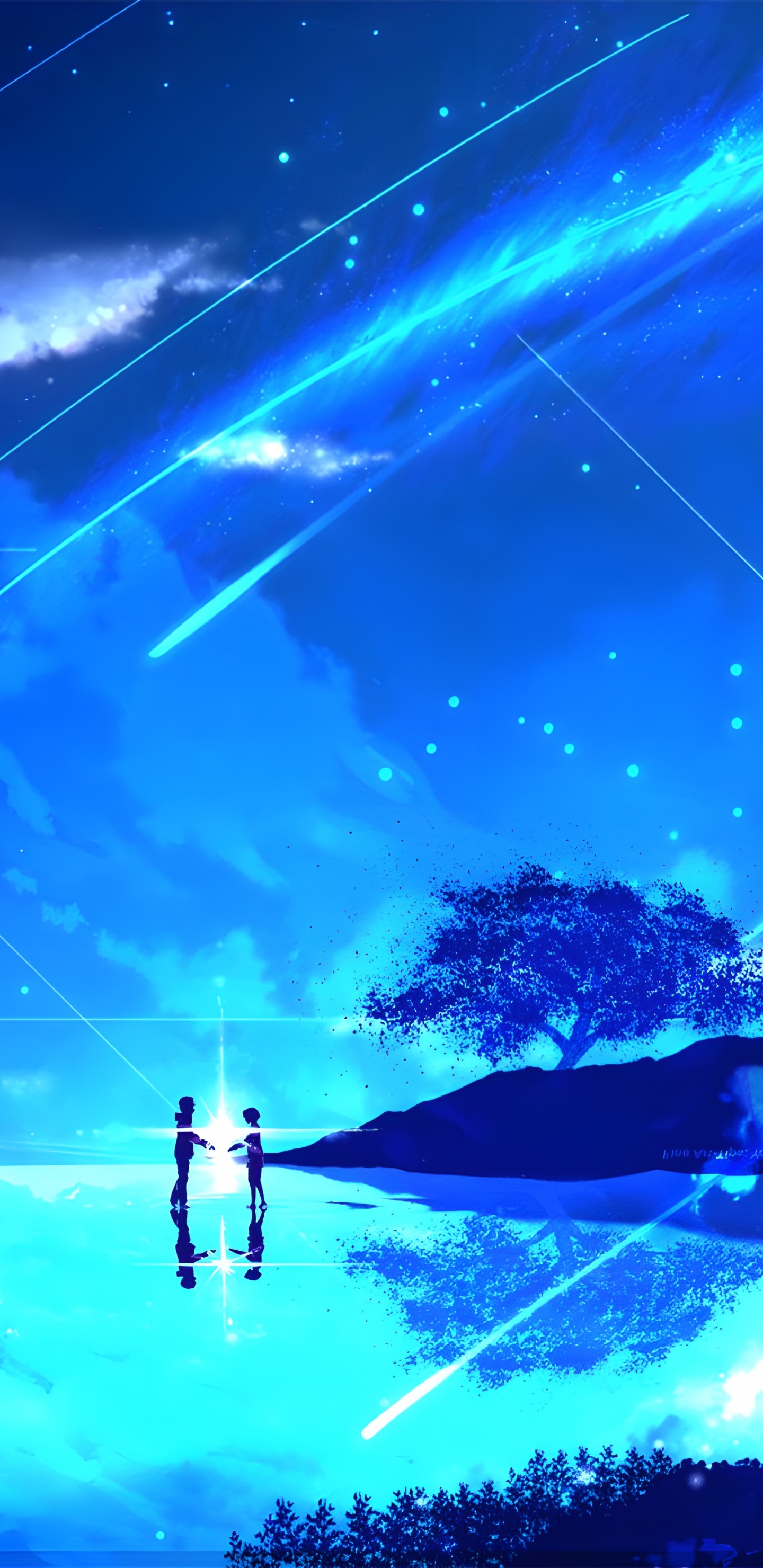 Ihren Namen, Mitsuha Miyamizu, Taki Tachibana, Poster, Anime-Kunst. Wallpaper in 1440x2960 Resolution