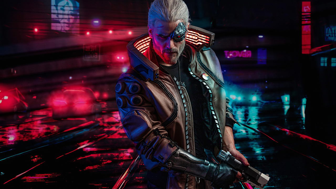 Cyberpunk 2077, Cyberpunk, Johnny Silverhand, Morado, Músico. Wallpaper in 1280x720 Resolution