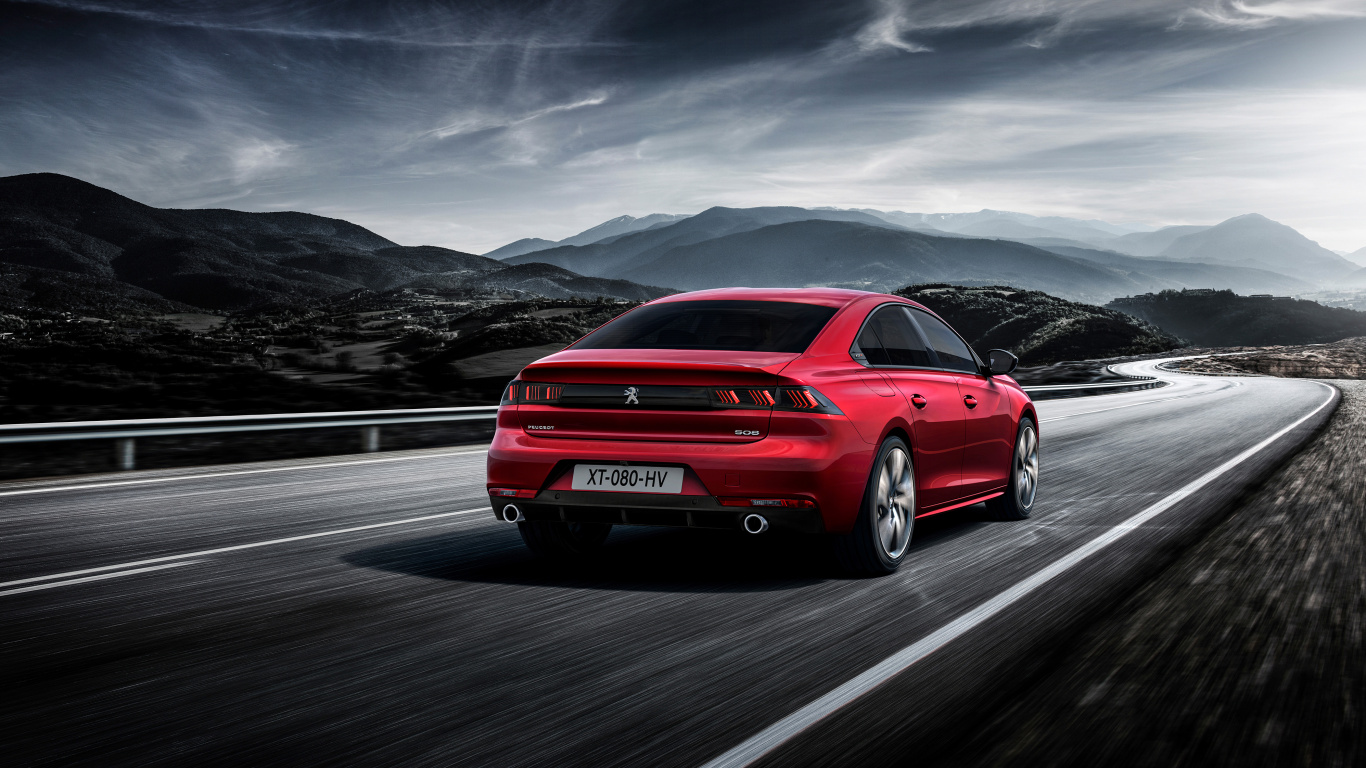 Bmw m 3 Rouge Sur Route. Wallpaper in 1366x768 Resolution