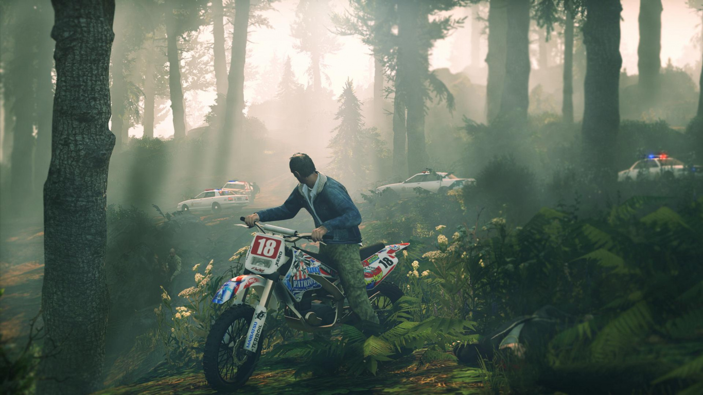 Grand Theft Auto v, Rockstar Games, Naturaleza, Bosque, Xbox 360. Wallpaper in 1366x768 Resolution