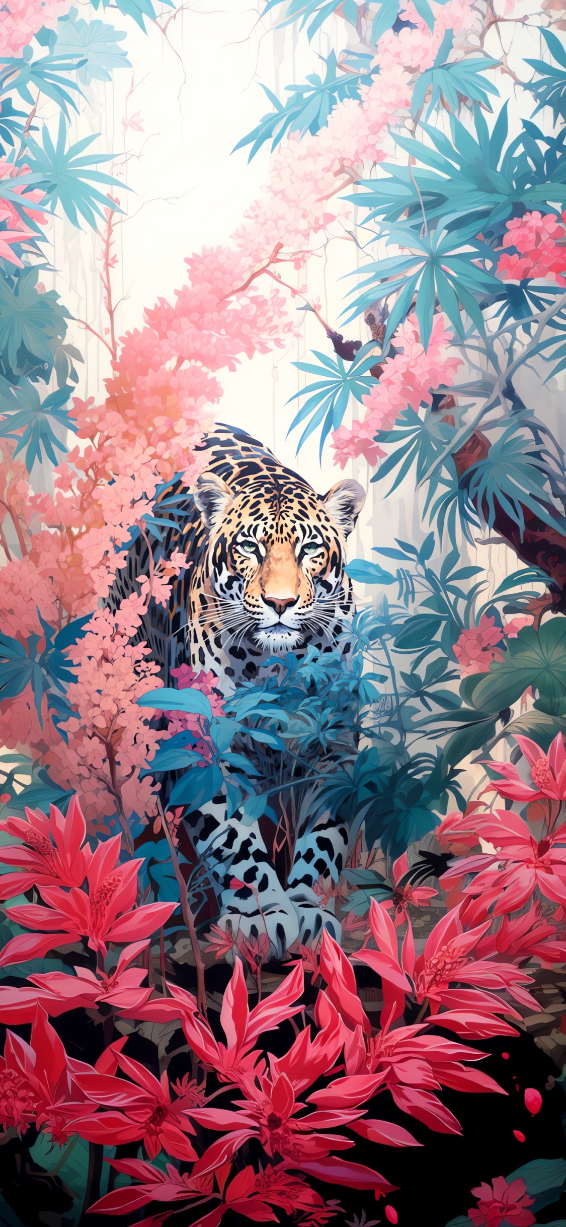 Flores Silvestres, Africano de Leopardo, Pintura Acrílica, Tigre, Artes Visuales. Wallpaper in 1125x2436 Resolution