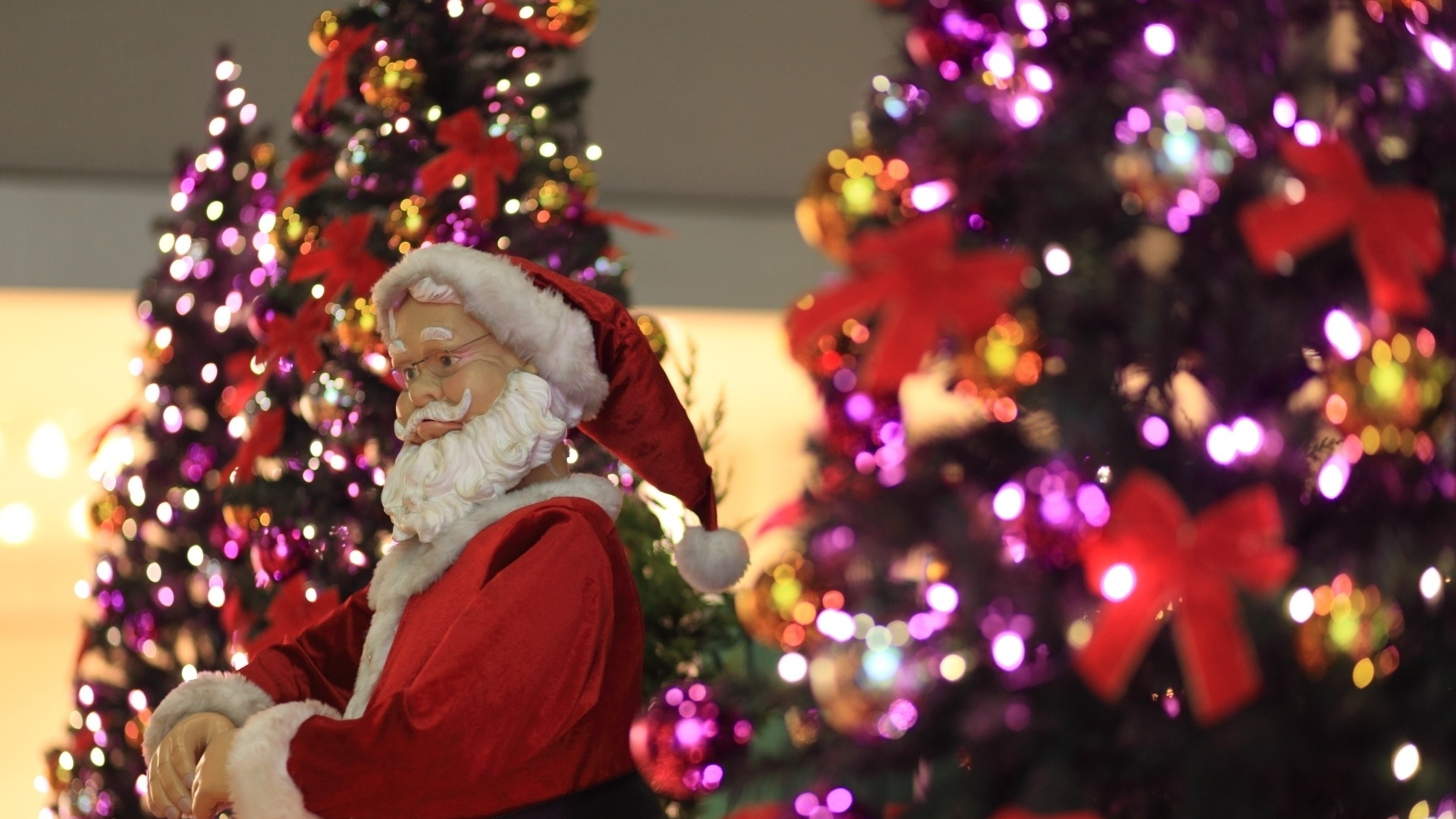 Christmas Tree, Santa Claus, Christmas Day, Christmas Decoration, Holiday. Wallpaper in 1920x1080 Resolution