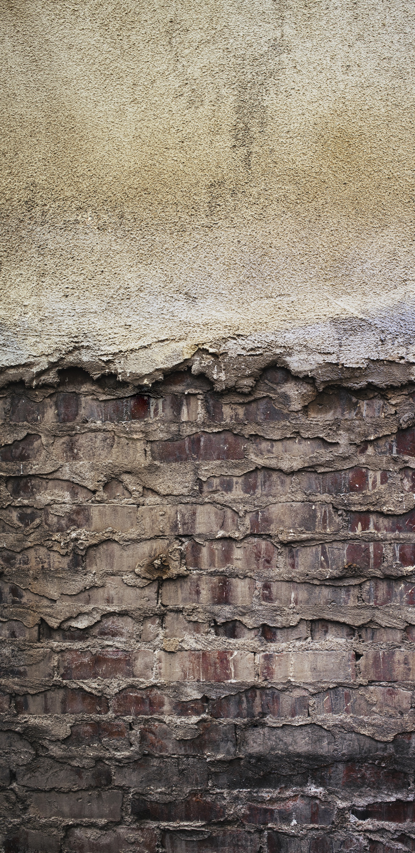 Braune Und Graue Backsteinmauer. Wallpaper in 1440x2960 Resolution