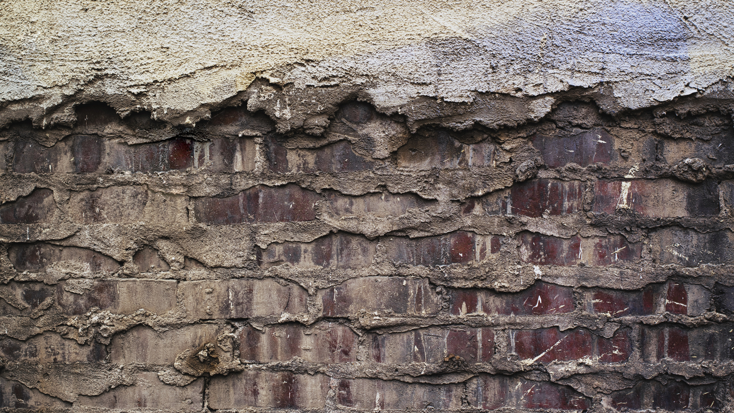 Braune Und Graue Backsteinmauer. Wallpaper in 2560x1440 Resolution